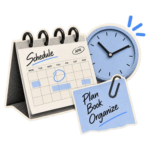 The Wiro calendar with shoots, meetings and reviews